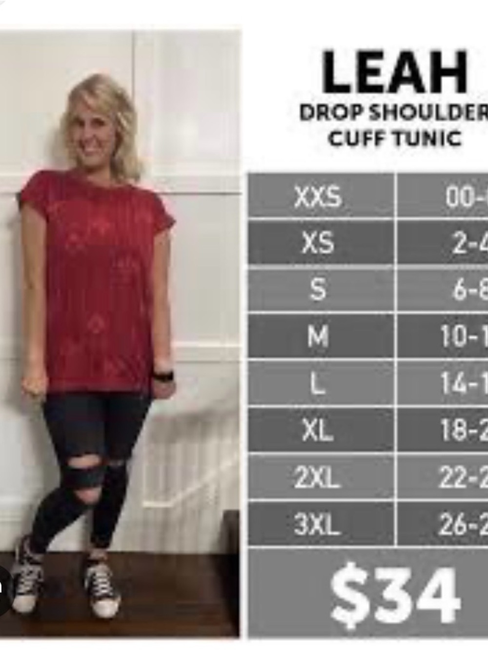 Bright Red Short Sleeve Tunic Tee - Picture 2 of 2